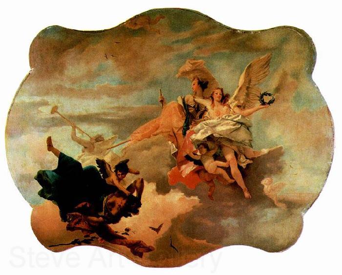 Giovanni Battista Tiepolo Triumphzug der Fortitudo und der Sapienzia Spain oil painting art